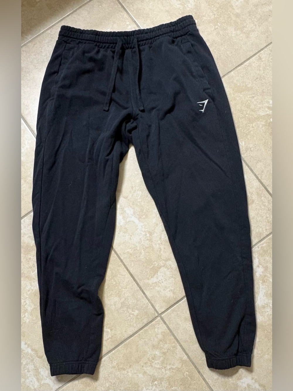MENS GYMSHARK BLACK JOGGERS-XL